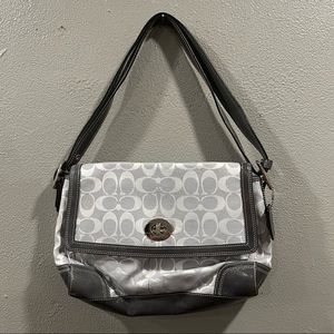 Coach Retired & RARE Jacquard Silver Baguette Bag